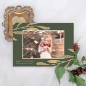Elegant gouden Lijst met botanische bladeren Foto Feestdagenkaart
