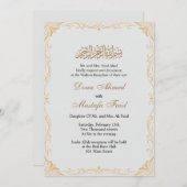 Elegant gouden lijst moslim bruiloft uitnodiging (Voorkant / Achterkant)