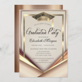 Elegant gouden Lijst Pet Afstuderen Kaart (Voorkant / Achterkant)
