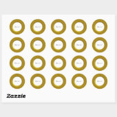 Elegant gouden lijst ronde sticker (Vel)