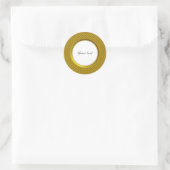 Elegant gouden lijst ronde sticker (Tas)