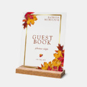 Elegant gouden Lijst & rustiek herfstgastenboek Acryl Bord (Hoek)