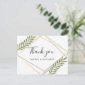 Elegant gouden Lijst Terrarium Green Leaf Dank u Briefkaart (Staand voorkant)