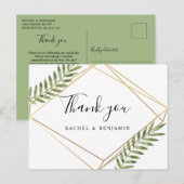 Elegant gouden Lijst Terrarium Green Leaf Dank u Briefkaart (Voorkant / Achterkant)
