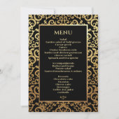Elegant gouden Lijst Trouwdiner Menu Kaart (Voorkant)