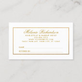 Elegant gouden Lijst verwijzing Visitekaartje (Achterkant)