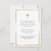 Elegant gouden Lijst Virgin Mary Rozen begrafenis Bedankkaart (Achterkant)