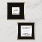 Elegant gouden lijst zwart visitekaartje (Voorkant / Achterkant)