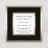 Elegant gouden lijst zwart visitekaartje (Achterkant)