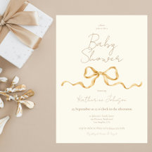 Elegant Gouden Lint Beige Neutrale Baby Shower