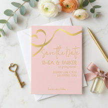 Elegant Gouden Lint Hart en Blozende Roze