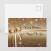 Elegant, Gouden lint, Luxe, Glanzend, Feestdag Briefkaart (Voorkant / Achterkant)