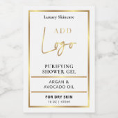 Elegant gouden Logo 8 tot 16 oz cosmetische fleset Voedselcontainer Etiket (Enkel label)