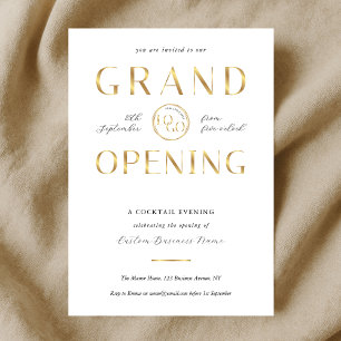 Elegant Gouden Logo Zakelijke Grand Opening Modern Kaart