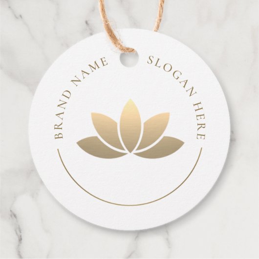 Elegant gouden Lotus Flower Branding Label (Achterkant)