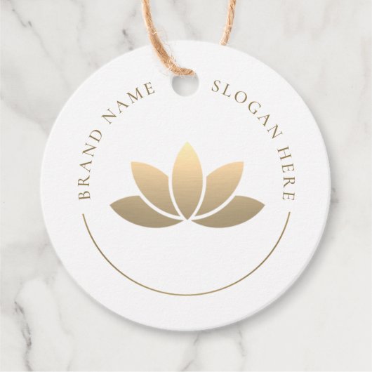 Elegant gouden Lotus Flower Branding Label (Voorkant)