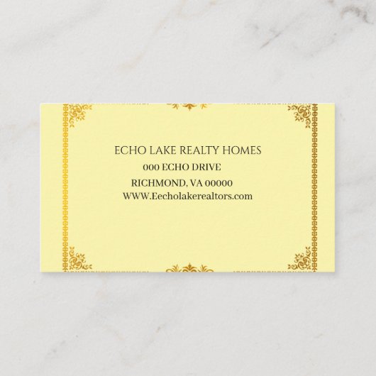 Elegant gouden Lotus Visitekaartje aan de voorzijd (Achterkant)