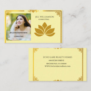 Elegant gouden Lotus Visitekaartje aan de voorzijd