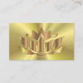 Elegant gouden lotusbloemyoga visitekaartje (Voorkant)