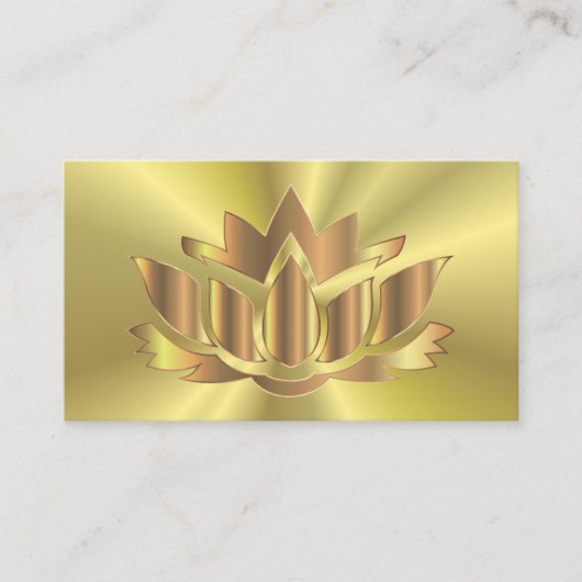 Elegant gouden lotusbloemyoga visitekaartje (Voorkant)