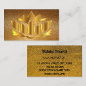Elegant gouden lotusbloemyoga visitekaartje (Voorkant / Achterkant)