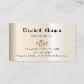 Elegant gouden lotusbloemyoga visitekaartje (Achterkant)