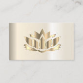 Elegant gouden lotusbloemyoga visitekaartje (Voorkant)