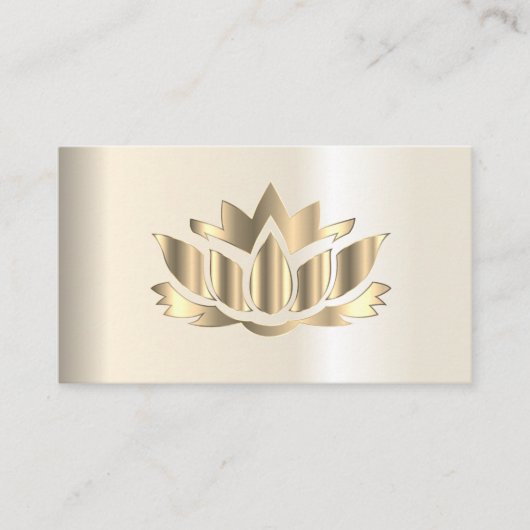 Elegant gouden lotusbloemyoga visitekaartje (Voorkant)