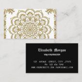 Elegant gouden lotusbloemyoga visitekaartje (Voorkant / Achterkant)