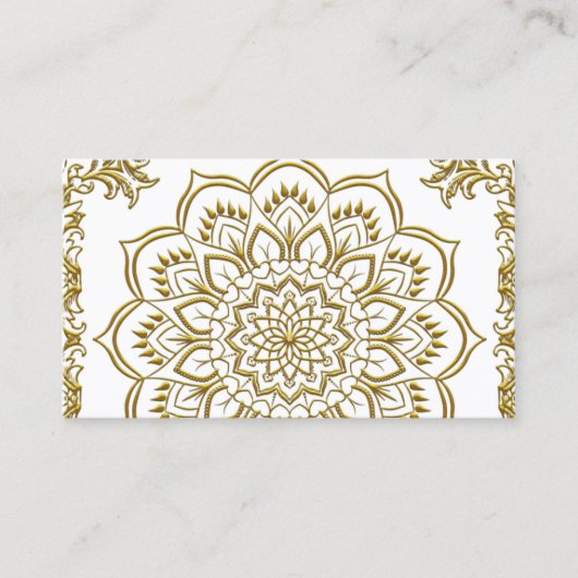 Elegant gouden lotusbloemyoga visitekaartje (Voorkant)