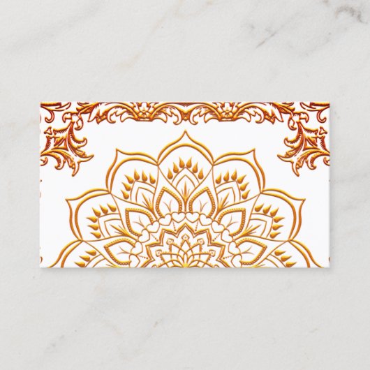 Elegant gouden lotusbloemyoga visitekaartje (Voorkant)