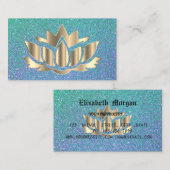 Elegant gouden lotusbloemyoga visitekaartje (Voorkant / Achterkant)