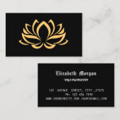 Elegant gouden lotusbloemyoga visitekaartje (Voorkant / Achterkant)
