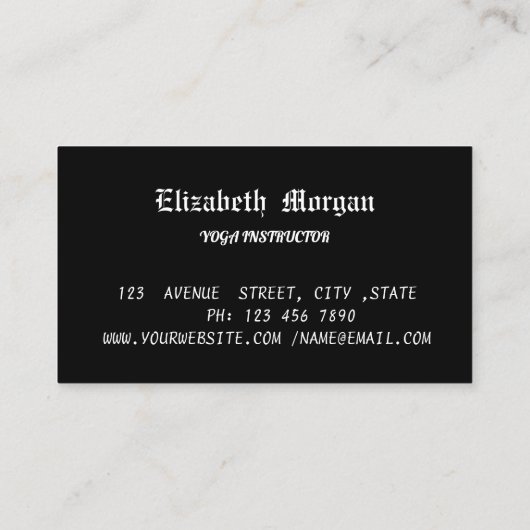 Elegant gouden lotusbloemyoga visitekaartje (Achterkant)