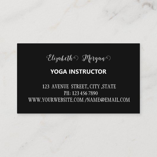 Elegant gouden lotusbloemyoga visitekaartje (Achterkant)