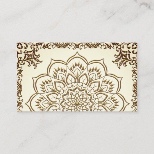 Elegant gouden lotusbloemyoga visitekaartje (Voorkant)