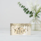 Elegant gouden lotusbloemyoga visitekaartje (Staand voorkant)