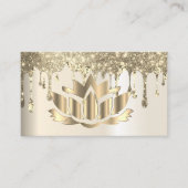 Elegant gouden lotusbloemyoga visitekaartje (Voorkant)