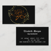 Elegant gouden lotusbloemyoga visitekaartje (Voorkant / Achterkant)