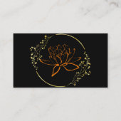 Elegant gouden lotusbloemyoga visitekaartje (Voorkant)