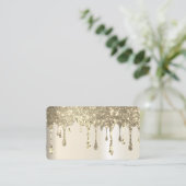 Elegant gouden lotusbloemyoga visitekaartje (Staand voorkant)