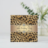Elegant gouden luipaard 30e verjaardagsfeest kaart (Staand voorkant)
