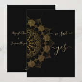 Elegant Gouden Mandala Zwart Kaart (Voorkant / Achterkant)