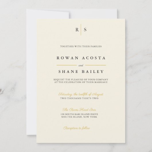 Elegant gouden Marfil old money klassiek Kaart (Voorkant)