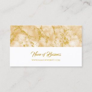 Elegant Gouden Marmer met Faux Gold Glitter Visitekaartje