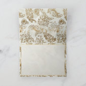 Elegant Gouden Marmeren Monogram Faux Notitiekaartje (Binnen)