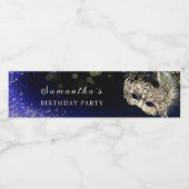 Elegant gouden maskerade party flesetiket waterfles etiket (Enkel label)