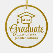 Elegant Gouden MBA Afstuderen Foto Kerst Keramisch Ornament (Voorkant)