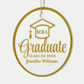 Elegant Gouden MBA Afstuderen Foto Kerst Keramisch Ornament (Links)