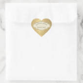 Elegant Gouden Metallic Goud Blad Hart Ontwerp Hart Sticker (Tas)